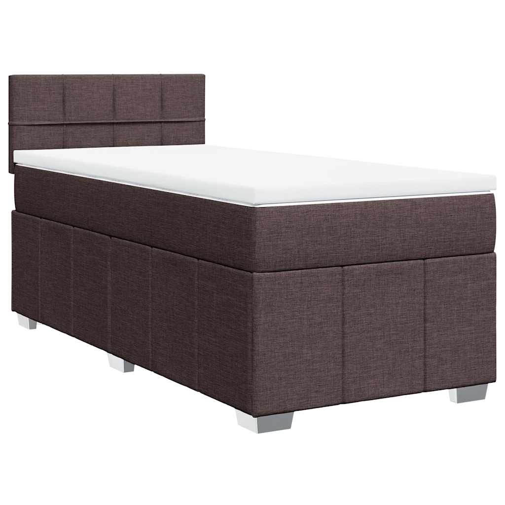Giroletto a Molle con Materasso Marrone Scuro 90x200 cm Tessuto | homemem39