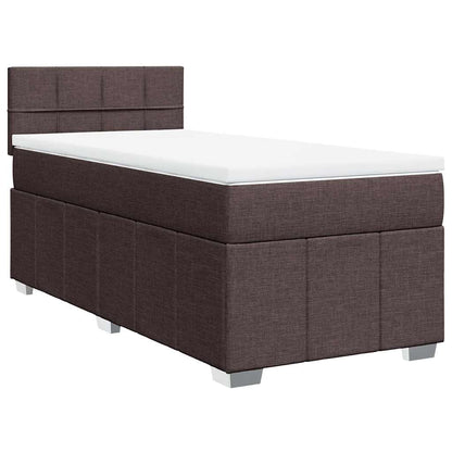 Giroletto a Molle con Materasso Marrone Scuro 90x200 cm Tessuto | homemem39