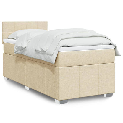 Giroletto a Molle con Materasso Crema 90x200 cm inTessuto | homemem39
