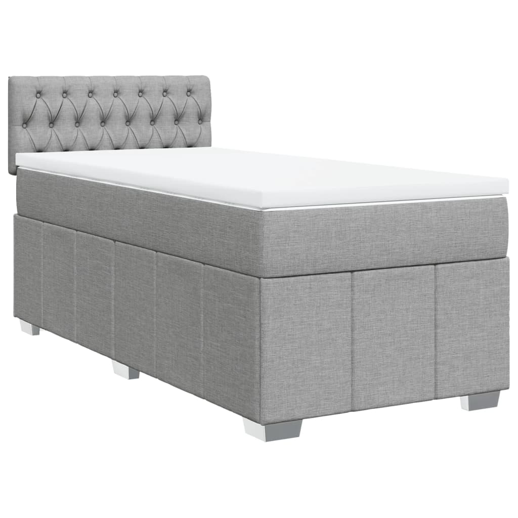 Giroletto a Molle con Materasso Grigio Chiaro 90x200 cm Tessuto | homemem39