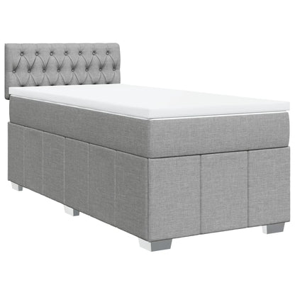 Giroletto a Molle con Materasso Grigio Chiaro 90x200 cm Tessuto | homemem39