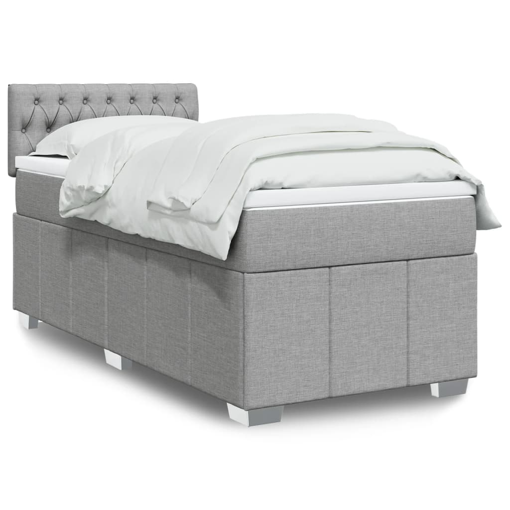 Giroletto a Molle con Materasso Grigio Chiaro 90x200 cm Tessuto | homemem39