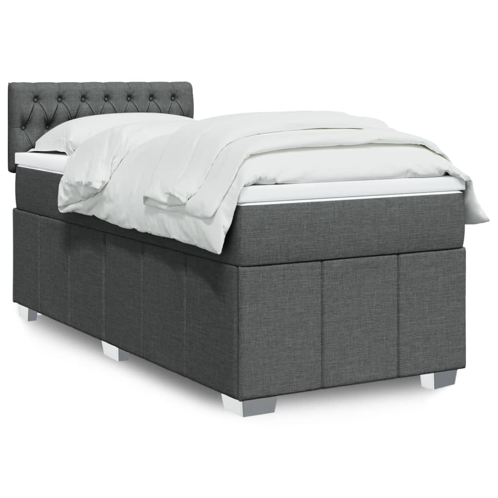 Giroletto a Molle con Materasso Grigio Scuro 90x200 cm Tessuto | homemem39