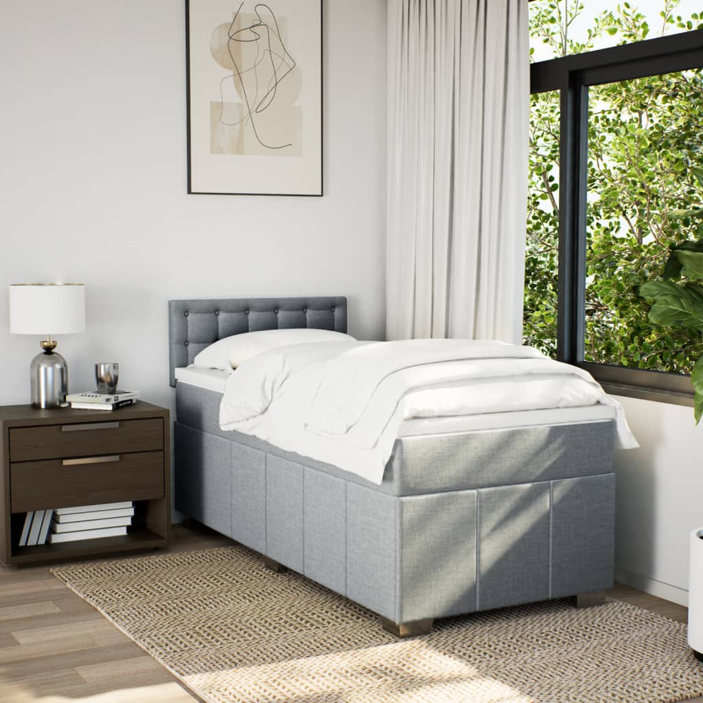 Giroletto a Molle con Materasso Grigio Chiaro 90x200 cm Tessuto | homemem39