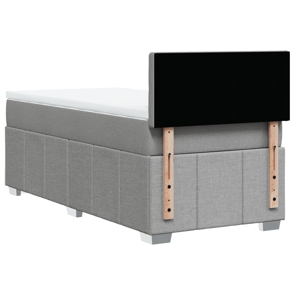 Giroletto a Molle con Materasso Grigio Chiaro 90x200 cm Tessuto | homemem39