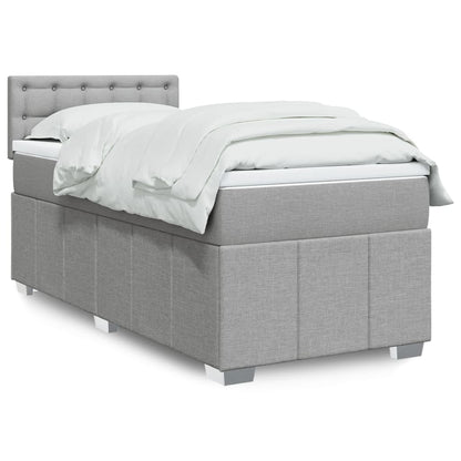 Giroletto a Molle con Materasso Grigio Chiaro 90x200 cm Tessuto | homemem39