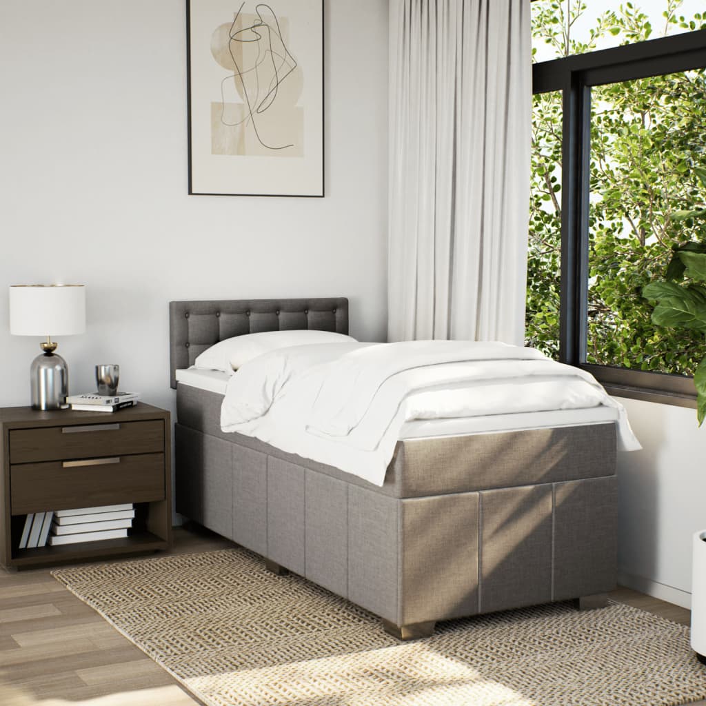 Giroletto a Molle con Materasso Tortora 90x200 cm inTessuto | homemem39