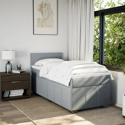 Giroletto a Molle con Materasso Grigio Chiaro100x200 cm Tessuto | homemem39