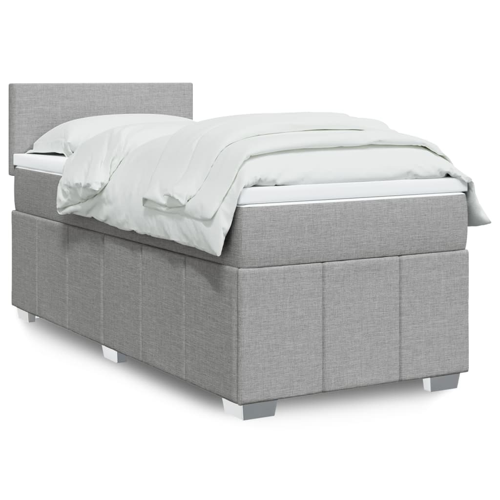 Giroletto a Molle con Materasso Grigio Chiaro100x200 cm Tessuto | homemem39