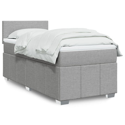 Giroletto a Molle con Materasso Grigio Chiaro100x200 cm Tessuto | homemem39