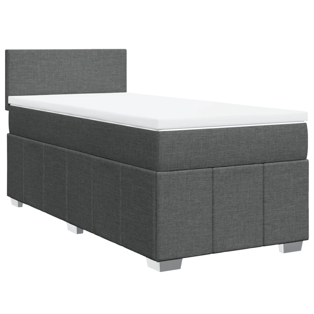 Giroletto a Molle con Materasso Grigio Scuro 100x200 cm Tessuto | homemem39