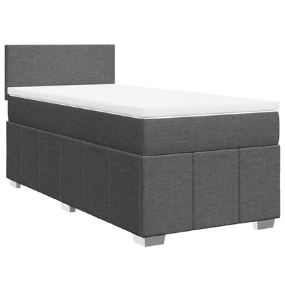 Giroletto a Molle con Materasso Grigio Scuro 100x200 cm Tessuto | homemem39