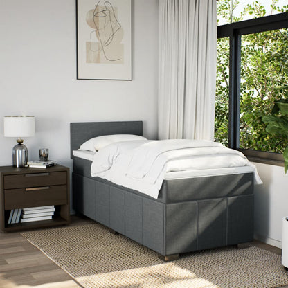Giroletto a Molle con Materasso Grigio Scuro 100x200 cm Tessuto | homemem39