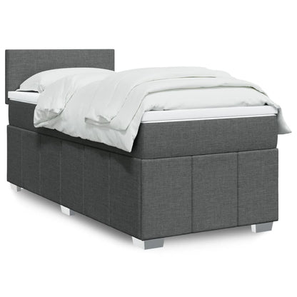 Giroletto a Molle con Materasso Grigio Scuro 100x200 cm Tessuto | homemem39