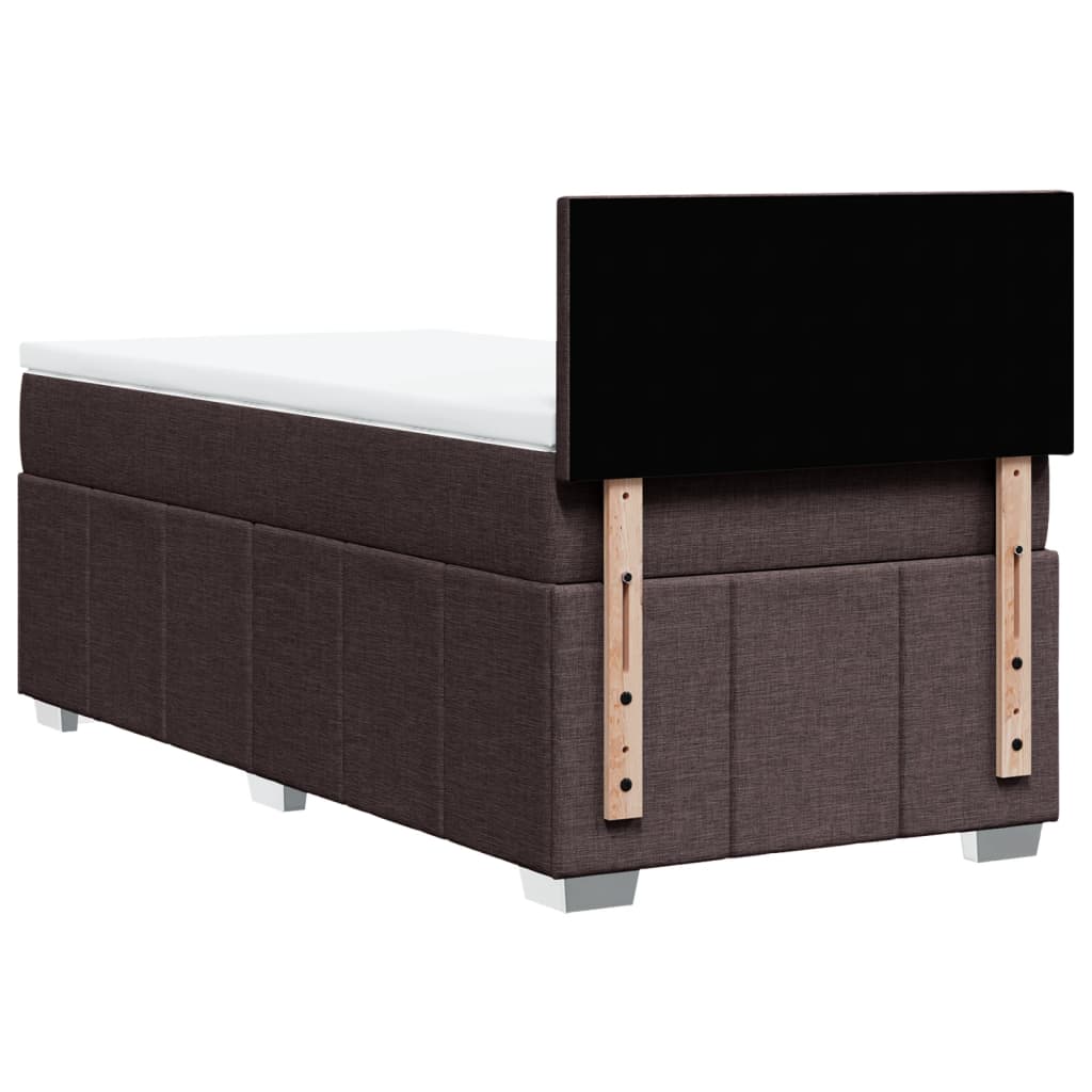 Giroletto a Molle con Materasso Marrone Scuro 100x200cm Tessuto | homemem39