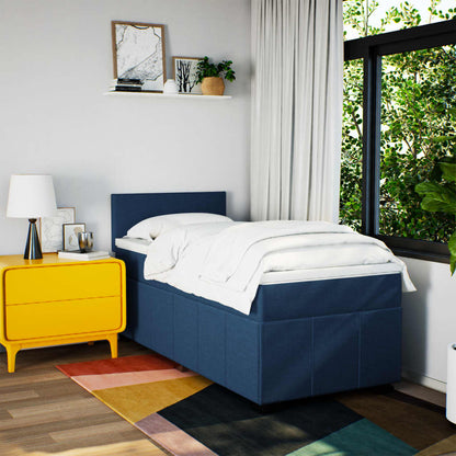 Giroletto a Molle con Materasso Blu 100x200 cm in Tessuto | homemem39