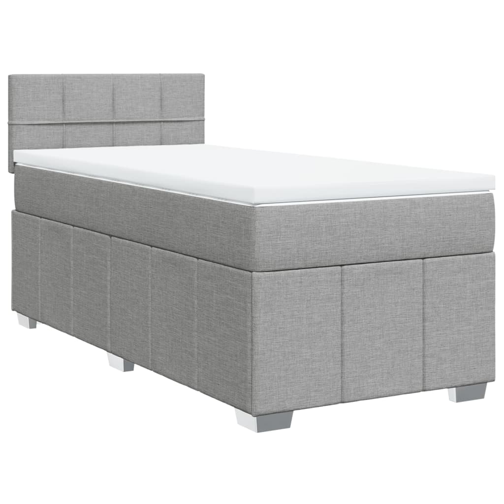 Giroletto a Molle con Materasso Grigio Chiaro100x200 cm Tessuto | homemem39
