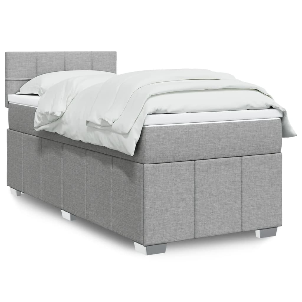 Giroletto a Molle con Materasso Grigio Chiaro100x200 cm Tessuto | homemem39