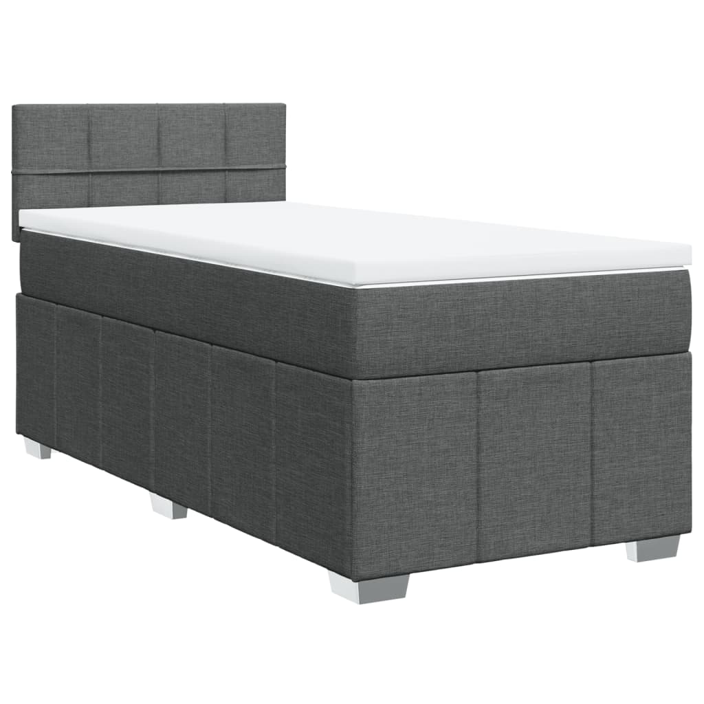 Giroletto a Molle con Materasso Grigio Scuro 100x200 cm Tessuto | homemem39