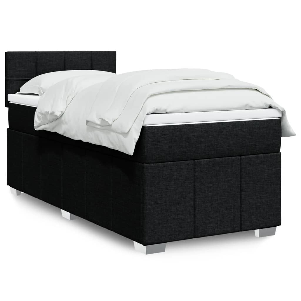 Giroletto a Molle con Materasso Nero 100x200 cm in Tessuto | homemem39