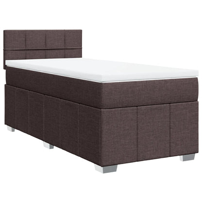 Giroletto a Molle con Materasso Marrone Scuro 100x200cm Tessuto | homemem39
