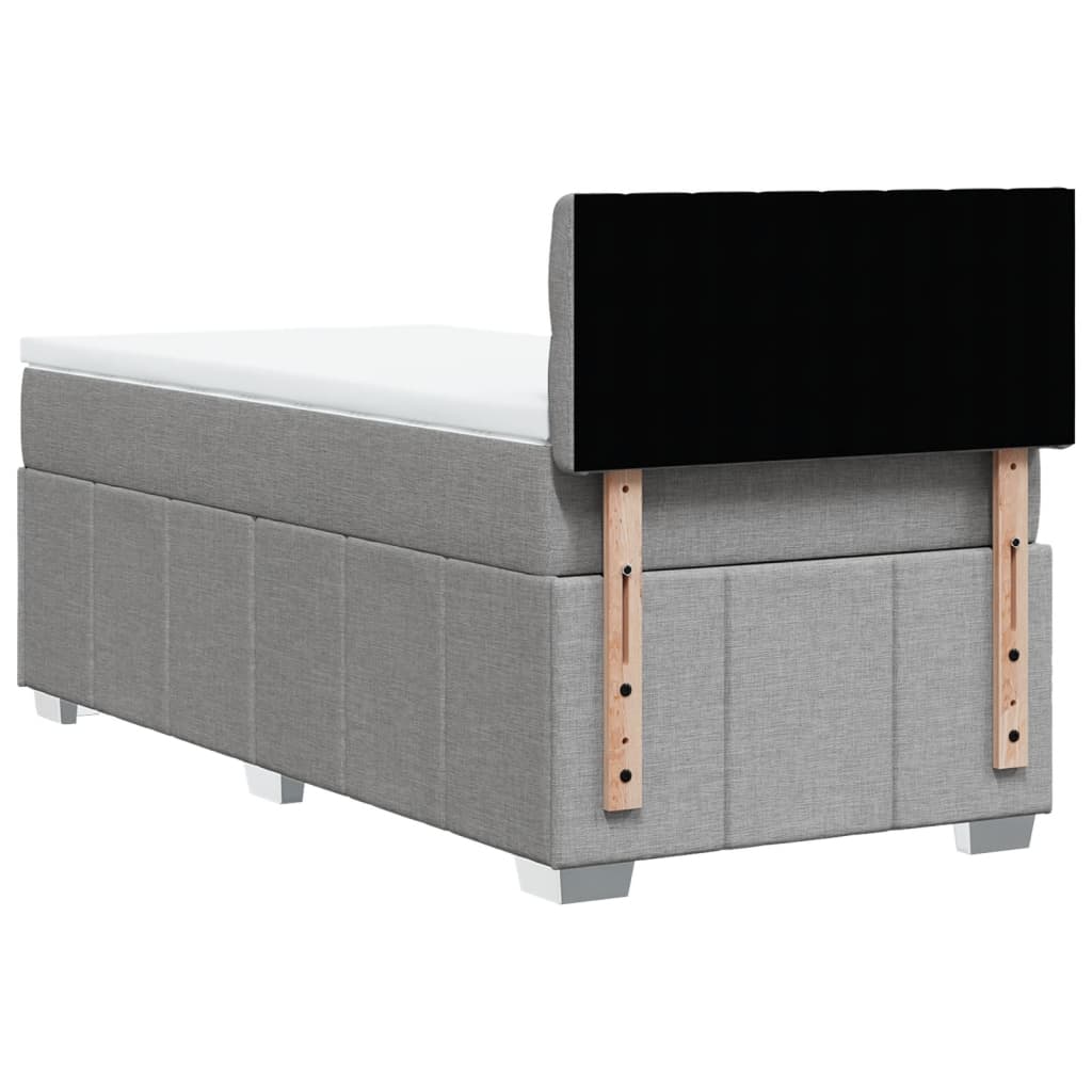 Giroletto a Molle con Materasso Grigio Chiaro100x200 cm Tessuto | homemem39