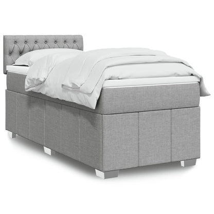 Giroletto a Molle con Materasso Grigio Chiaro100x200 cm Tessuto | homemem39