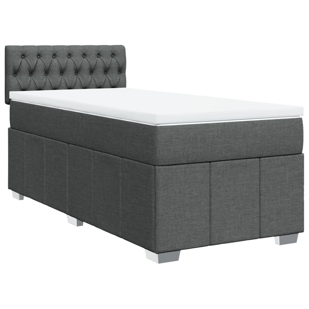 Giroletto a Molle con Materasso Grigio Scuro 100x200 cm Tessuto | homemem39