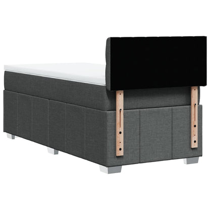 Giroletto a Molle con Materasso Grigio Scuro 100x200 cm Tessuto | homemem39
