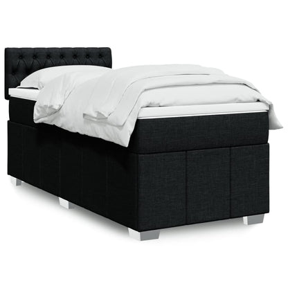 Giroletto a Molle con Materasso Nero 100x200 cm in Tessuto | homemem39
