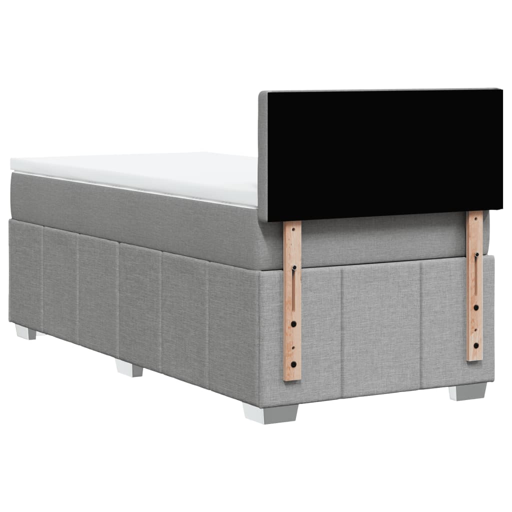 Giroletto a Molle con Materasso Grigio Chiaro100x200 cm Tessuto | homemem39