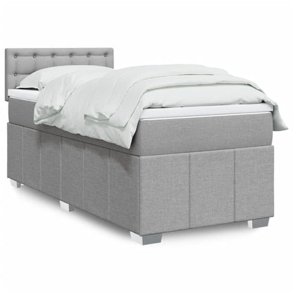 Giroletto a Molle con Materasso Grigio Chiaro100x200 cm Tessuto | homemem39