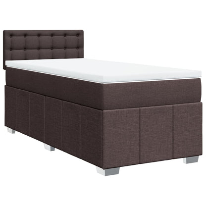 Giroletto a Molle con Materasso Marrone Scuro 100x200cm Tessuto | homemem39