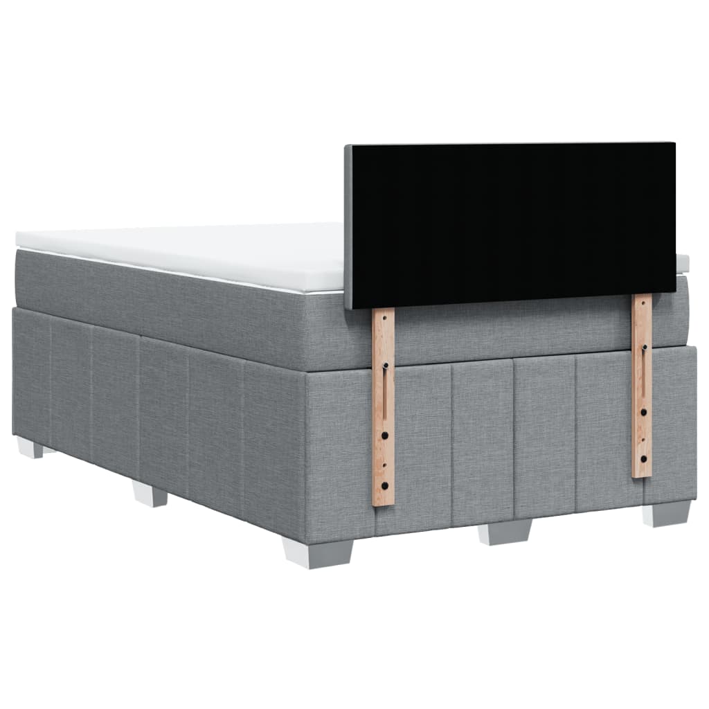 Giroletto a Molle con Materasso Grigio Chiaro 120x190cm Tessuto | homemem39