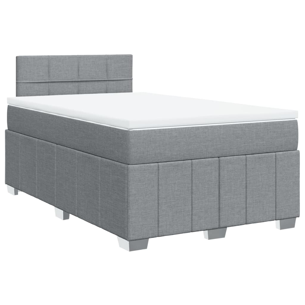 Giroletto a Molle con Materasso Grigio Chiaro 120x190cm Tessuto | homemem39