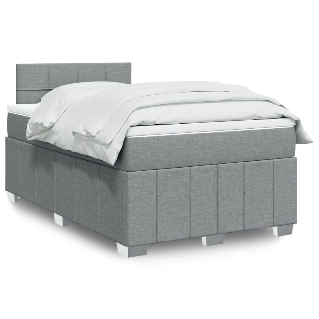 Giroletto a Molle con Materasso Grigio Chiaro 120x190cm Tessuto | homemem39