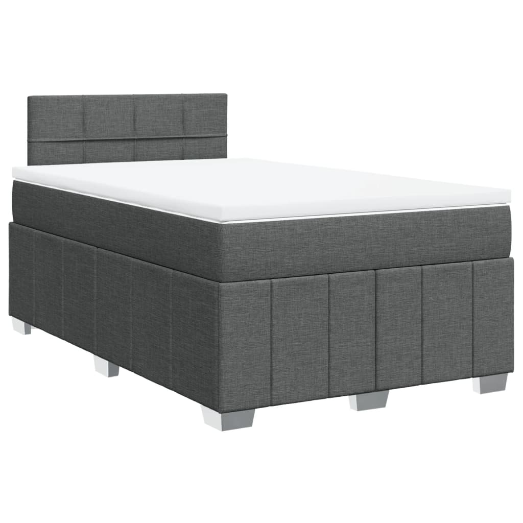 Giroletto a Molle con Materasso Grigio Scuro 120x190cm Tessuto | homemem39