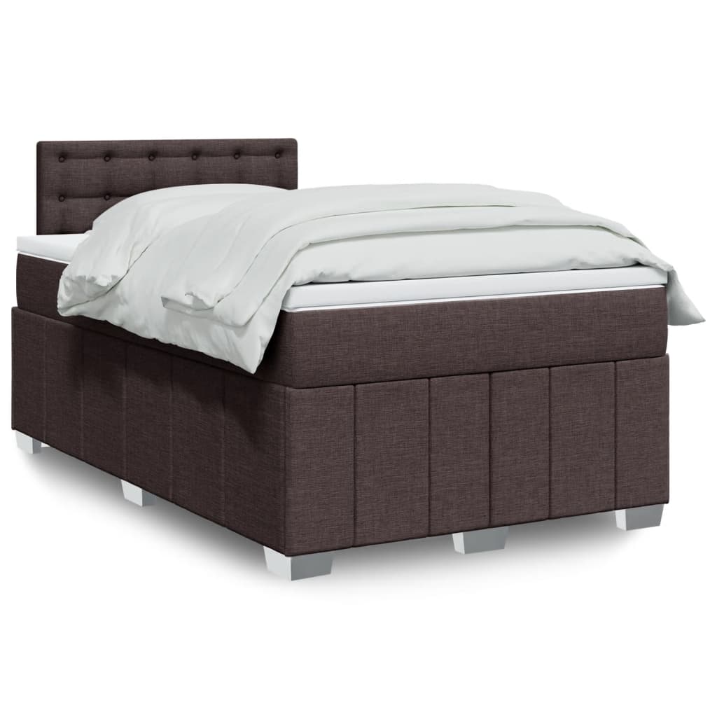 Giroletto a Molle con Materasso Marrone Scuro 120x190cm Tessuto | homemem39
