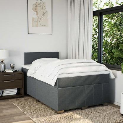 Giroletto a Molle con Materasso Grigio Scuro 120x200 cm Tessuto | homemem39