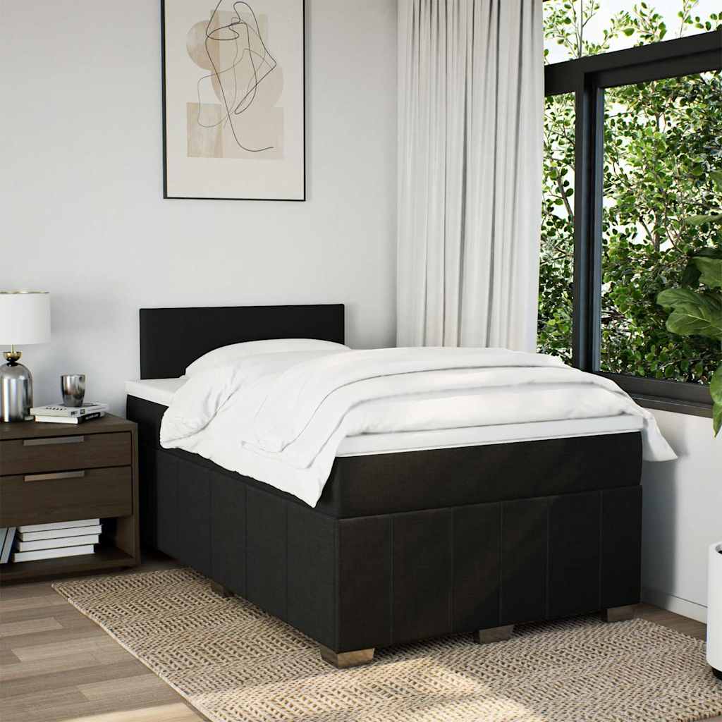 Giroletto a Molle con Materasso Nero 120x200 cm in Tessuto | homemem39