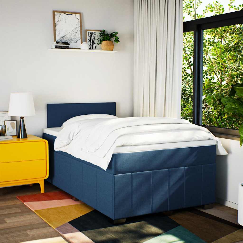 Giroletto a Molle con Materasso Blu 120x200 cm in Tessuto | homemem39