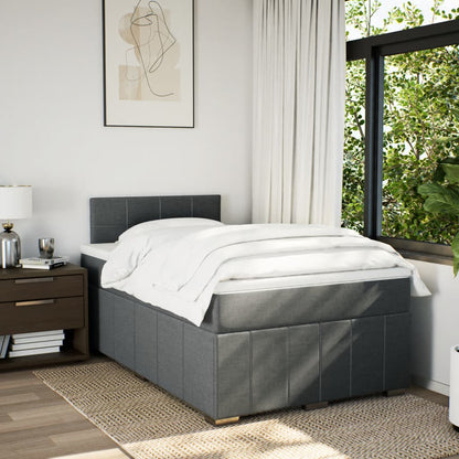 Giroletto a Molle con Materasso Grigio Scuro 120x200 cm Tessuto | homemem39