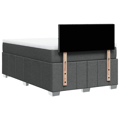 Giroletto a Molle con Materasso Grigio Scuro 120x200 cm Tessuto | homemem39
