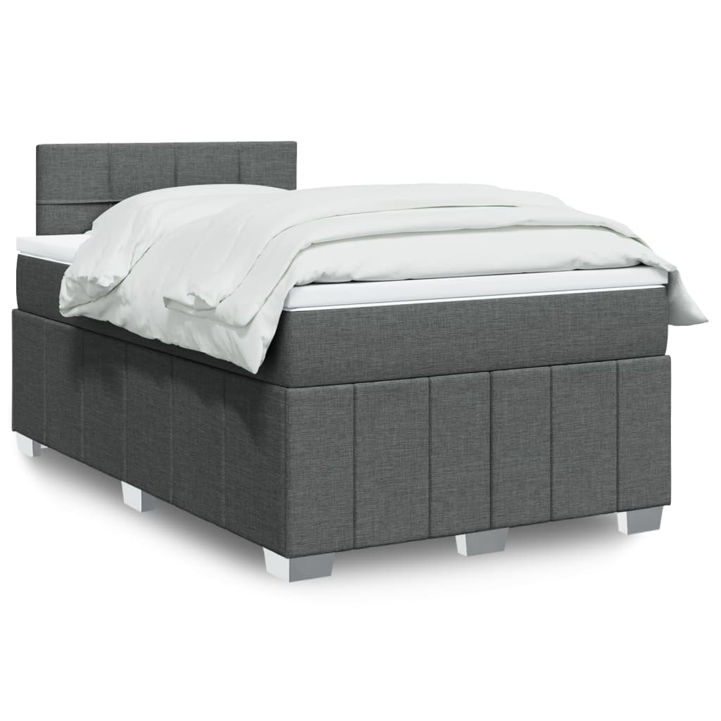 Giroletto a Molle con Materasso Grigio Scuro 120x200 cm Tessuto | homemem39