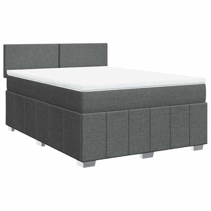 Giroletto a Molle con Materasso Grigio Scuro 140x190 cm Tessuto