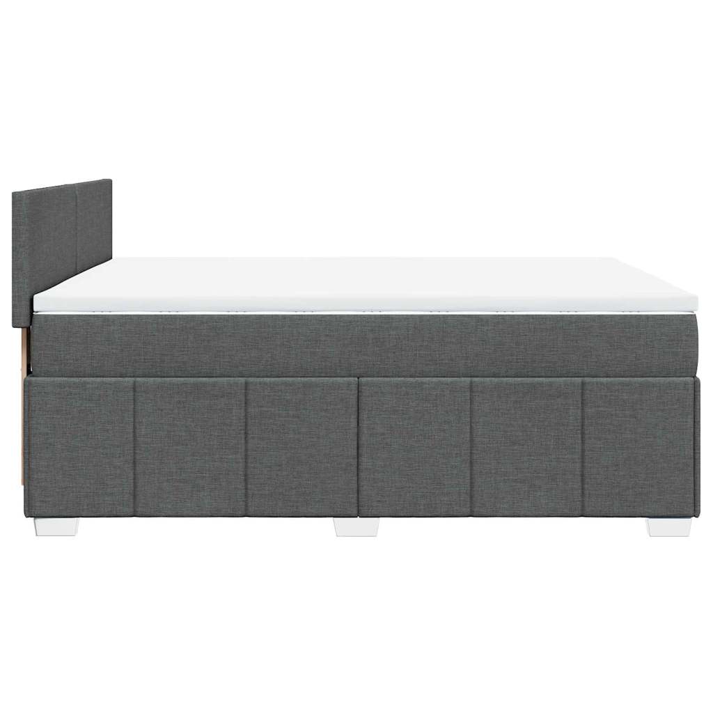 Giroletto a Molle con Materasso Grigio Scuro 140x190 cm Tessuto | homemem39