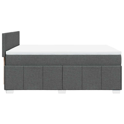 Giroletto a Molle con Materasso Grigio Scuro 140x190 cm Tessuto | homemem39
