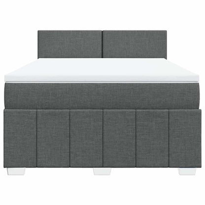 Giroletto a Molle con Materasso Grigio Scuro 140x190 cm Tessuto | homemem39