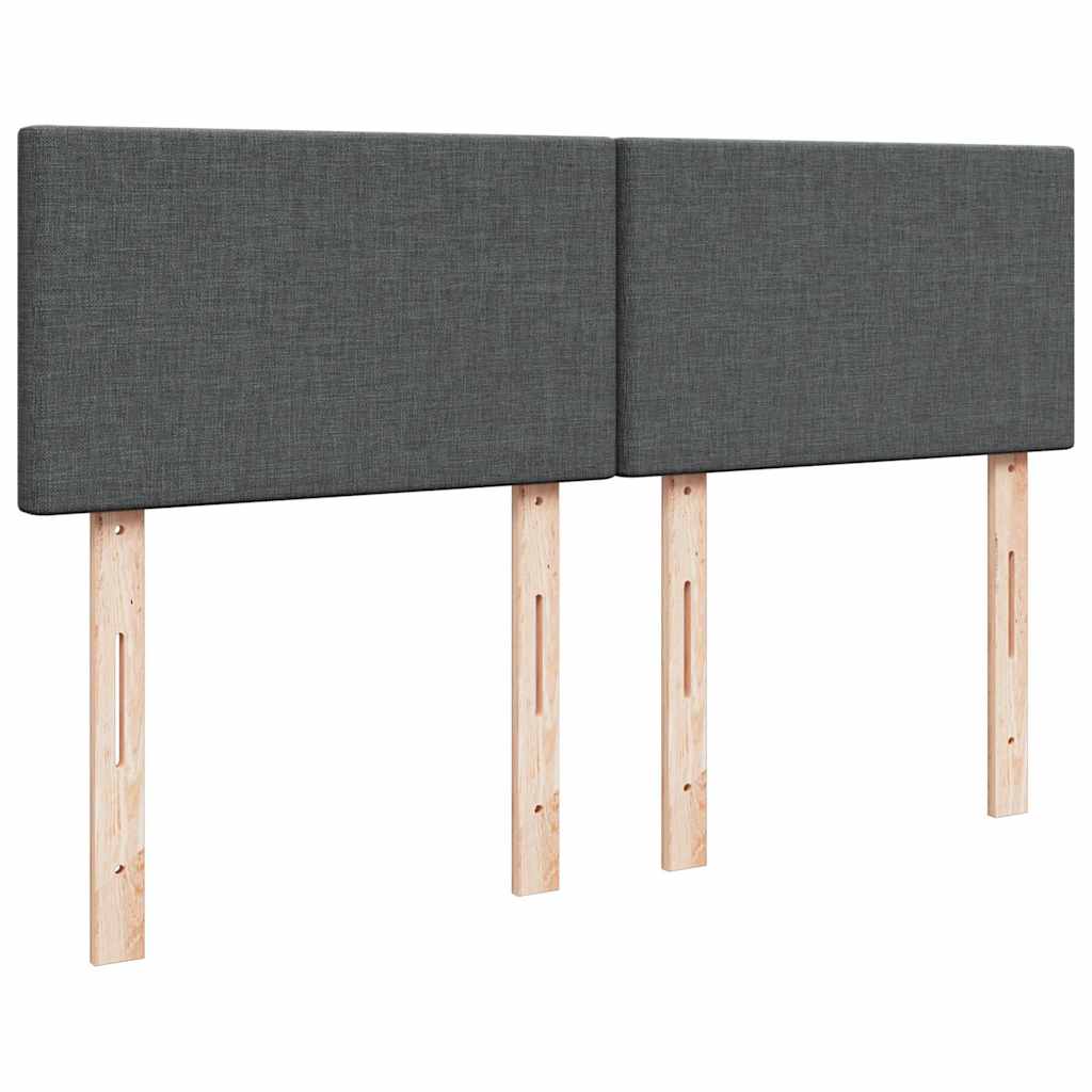 Giroletto a Molle con Materasso Grigio Scuro 140x190 cm Tessuto | homemem39