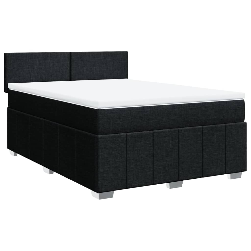 Giroletto a Molle con Materasso Nero 140x190 cm in Tessuto | homemem39